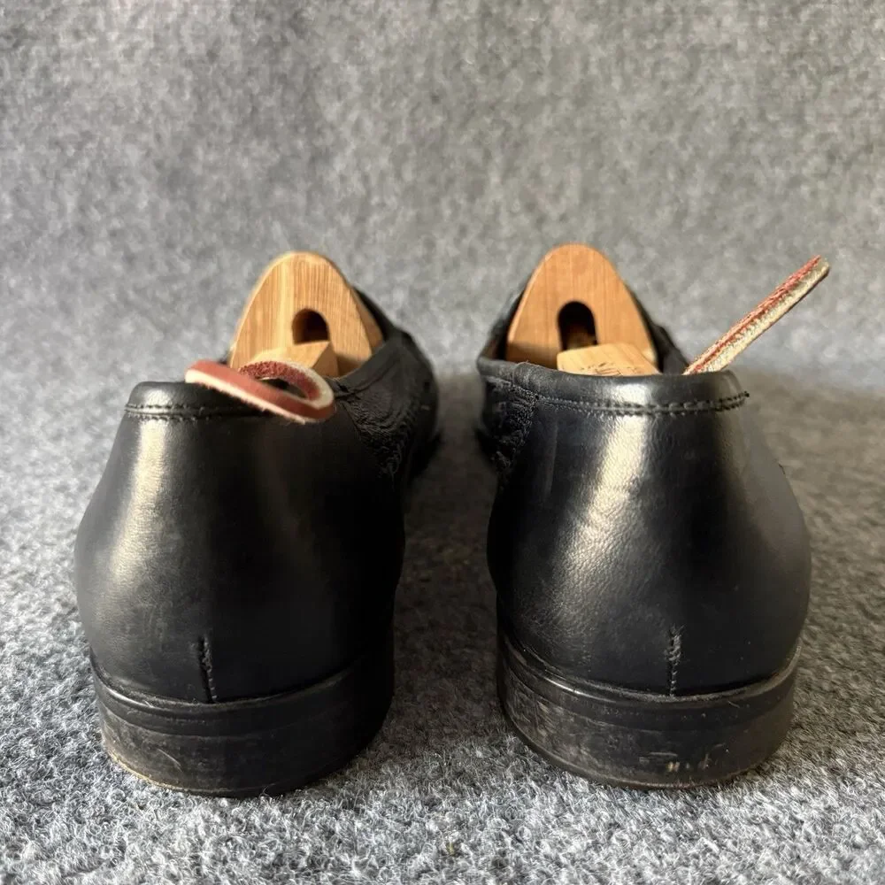 Zelli Authentic Genuine Black Ostrich Leg Nappa Leather Tassel Loafers Sz 9.5 M